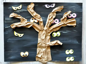 幼儿园怎么简单做万圣节树的制作方法