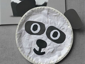 怎么用生日蛋糕纸盘做大熊猫的手工制作方法