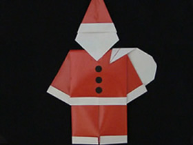 怎么简单折纸背麻袋圣诞老人的折法图解