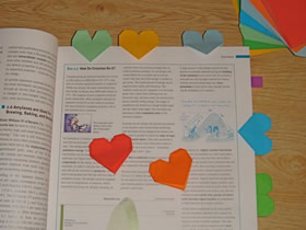怎么折纸爱心书签的折法过程步骤图解