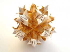 漂亮纸花球怎么折的图解教程