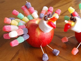 怎么用苹果和软糖做感恩节火鸡的制作方法