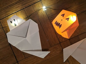 怎么折纸制作幽灵和南瓜灯装饰的制作方法
