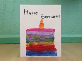 怎么用手绘蛋糕做生日卡片的制作方法