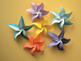 怎么折纸美丽星花的折法图解教程