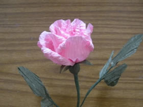 粉红纸玫瑰的制作方法图解