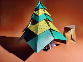 漂亮圣诞树的折纸方法图解