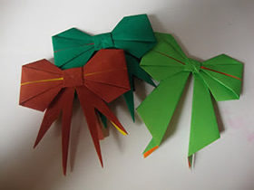 漂亮蝴蝶结的折纸方法图解