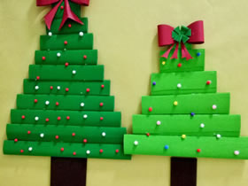 用瓦楞纸做圣诞树的方法