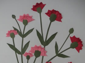 折纸康乃馨制作母亲节贴画的方法