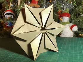 六角星圣诞贺卡的折法图解