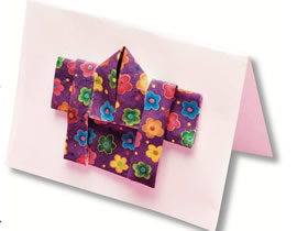 折纸制作和服卡片的方法图解