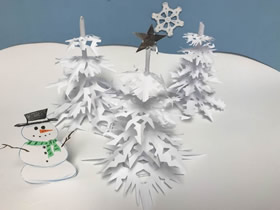剪纸雪花制作美丽雪花树的方法