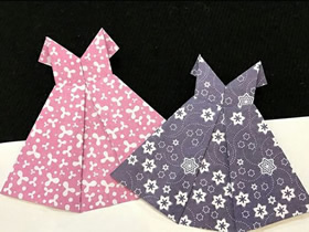 怎么折纸花裙子的折法图解