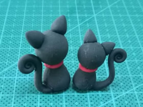 怎么简单做粘土小黑猫的方法图解