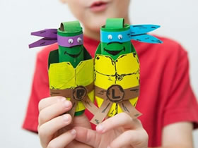 怎么用卷纸芯做忍者神龟手偶的方法教程