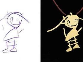 怎么将孩子涂鸦作品做项链吊坠的创意方法