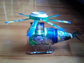 怎么用雪碧罐做直升飞机模型的方法图解
