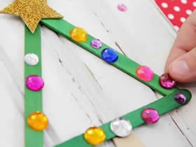怎么用冰棍棒做圣诞树装饰的方法图解