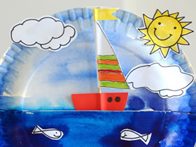 怎么用蛋糕纸盘做帆船玩具的方法图解