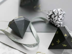 怎么用卡纸做立体钻石礼品盒的方法图解