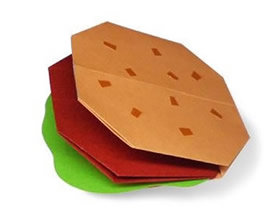 怎么简单折纸汉堡包的折法图解