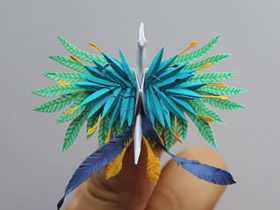 怎么折纸美丽纸鹤的作品图片