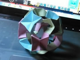 怎么折纸圆球形状花球的折法图解