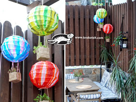 怎么用灯笼做创意热气球花盆的方法图解
