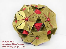 怎么折纸雪花花球的折法图解