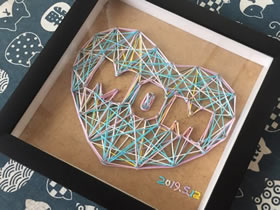怎么用绕线画做母亲节爱心礼物的方法图解