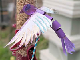 怎么用卡纸做翅膀能动小鸟木偶的方法图解