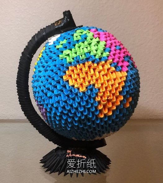 怎么用折纸做三角插地球仪的方法图解