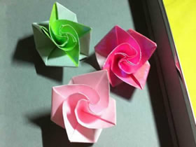 怎么折纸钻石玫瑰的详细过程图解