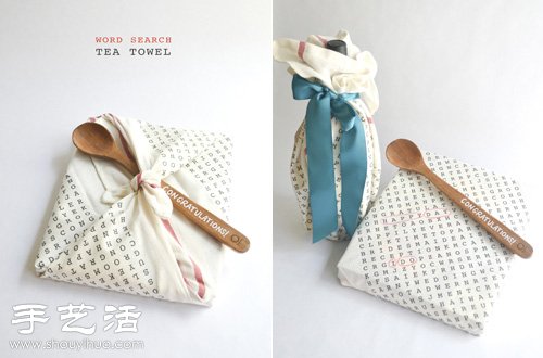 DIY创意包装茶巾 传递你想表达的话- www.aizhezhi.com