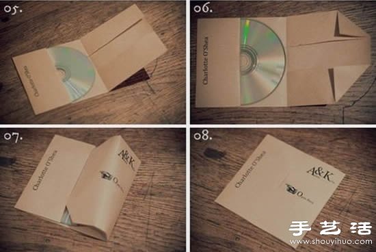 折纸CD光盘包装袋的制作教程- www.aizhezhi.com