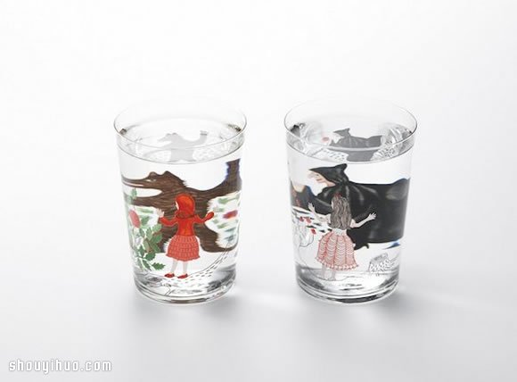 利用水的折射原理 简单DIY童話故事玻璃杯- www.aizhezhi.com