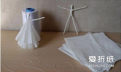 餐巾纸折纸芭蕾舞者 餐巾纸折纸人图解- www.aizhezhi.com