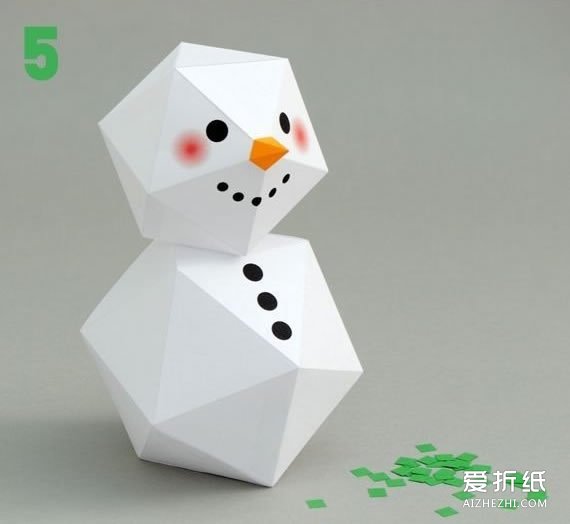 如何折纸雪人 折纸雪人的方法带展开图- www.aizhezhi.com