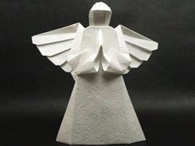 折纸天使图解教程 立体天使的折法图解