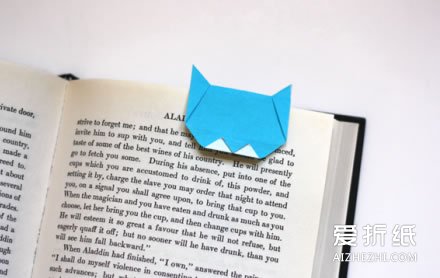 猫咪书签的折法图解 手工折纸猫咪书签教程- www.aizhezhi.com