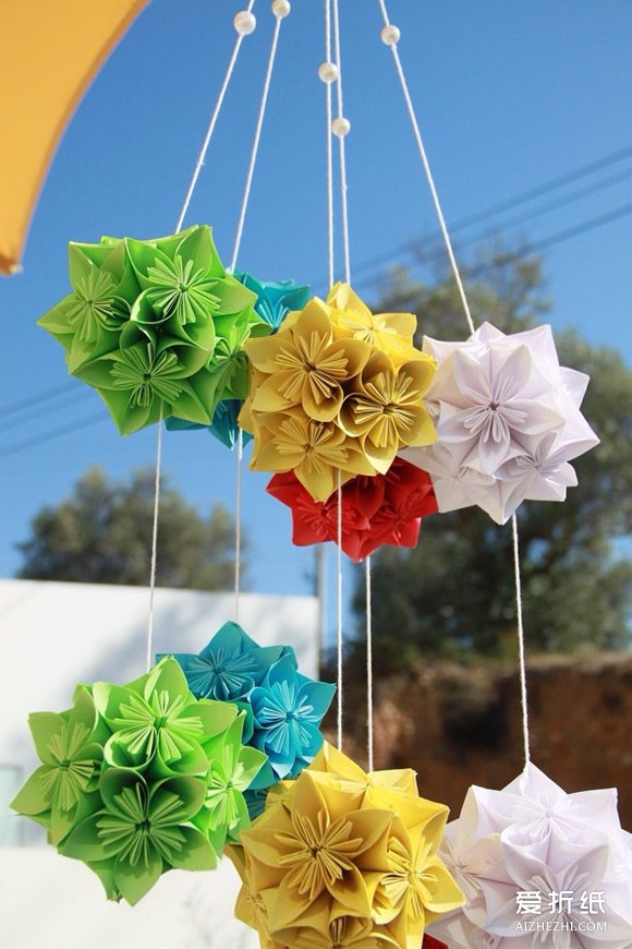 创意折纸花球作品 好看的纸花球图片欣赏- www.aizhezhi.com