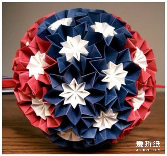 创意折纸花球作品 好看的纸花球图片欣赏- www.aizhezhi.com