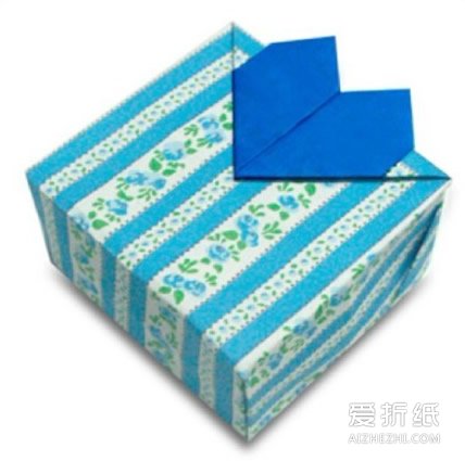 盖子上有爱心的纸盒的折纸图解教程- www.aizhezhi.com