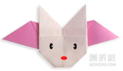 简单儿童折纸蝙蝠的折法图解- www.aizhezhi.com