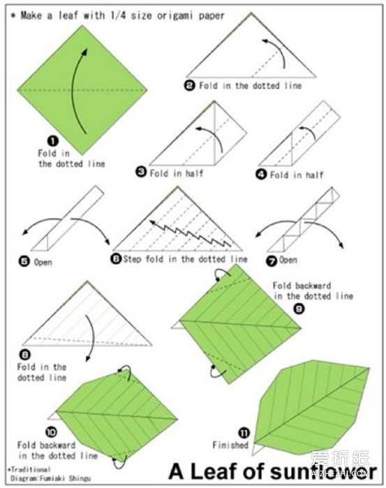 折纸向日葵的教程,包括花朵,叶子,还有葵花籽的折法,学起来并不是很难