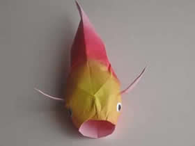 如何折纸锦鲤鱼的方法 立体金鱼的折法图解