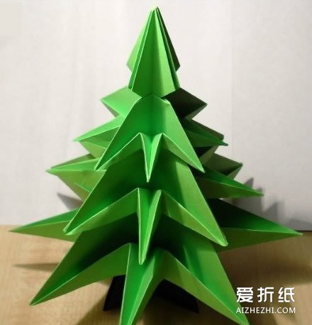 如何折纸立体圣诞树 立体圣诞树折纸图解- www.aizhezhi.com