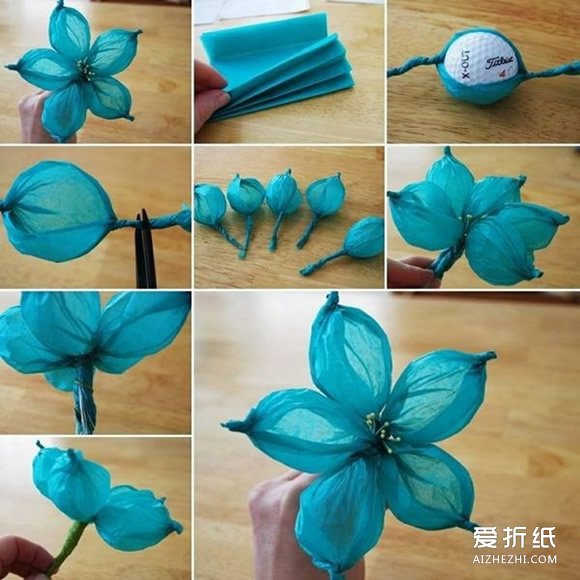 儿童皱纹纸花的做法图解- www.aizhezhi.com
