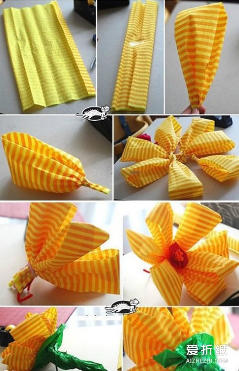 如何简单折纸花 幼儿折纸花朵的折法图解- www.aizhezhi.com